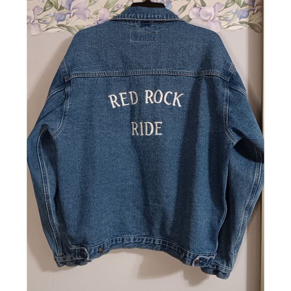 Port Authority Blue Denim Medium Red Rock Ride Adventure Horseback Cowboy Jacket - Picture 4 of 5